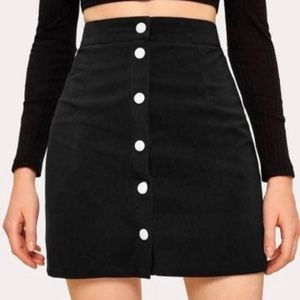 Cordury Button Front Skirt